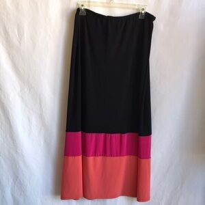 Jubulani black skirt with pink and orange bottom stripe, L